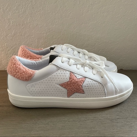 NIB Steve Madden Pink Star White Sneakers Size 11 - Picture 10 of 11